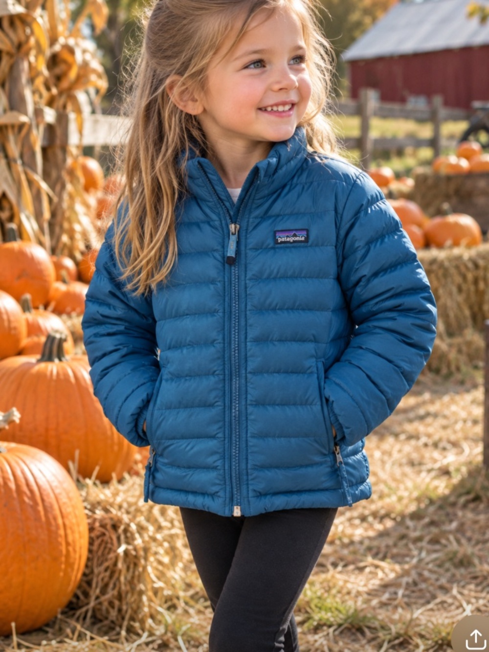 Patagonia down jacket  Blue Puffer Jacket youth size 10  Says boys size 10 but c